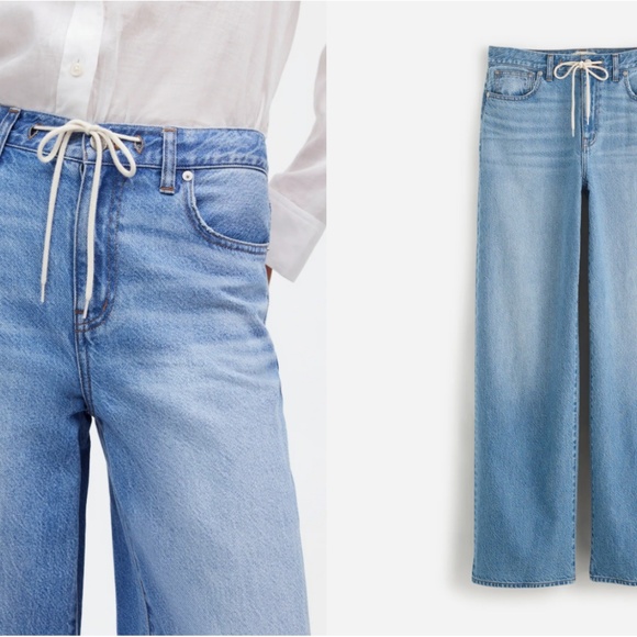 Petite Superwide-Leg Jeans in Hambley Wash: Drawstring Edition - Picture 2 of 6